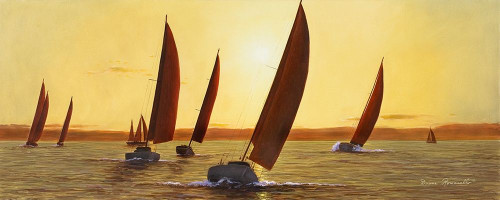 Sailing-Sailing by Diane Romanello (24 x 10)