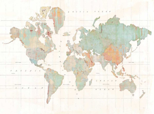 Across the World v3 Blue by Sue Schlabach (24 x 18)