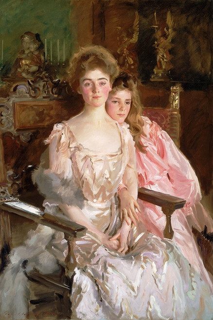 Mrs. Fiske Warren Gretchen Osgood and Her Daughter Rachel by John Singer Sargent (18 x 24)