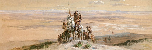 Indian War Party by Charles Russell (24 x 8)
