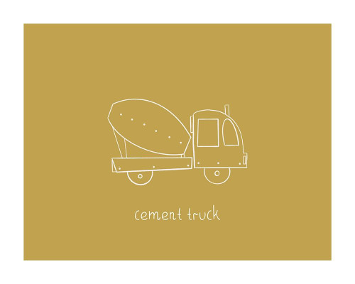 Cement Truck Mustard by Leah Straatsma (24 x 18)