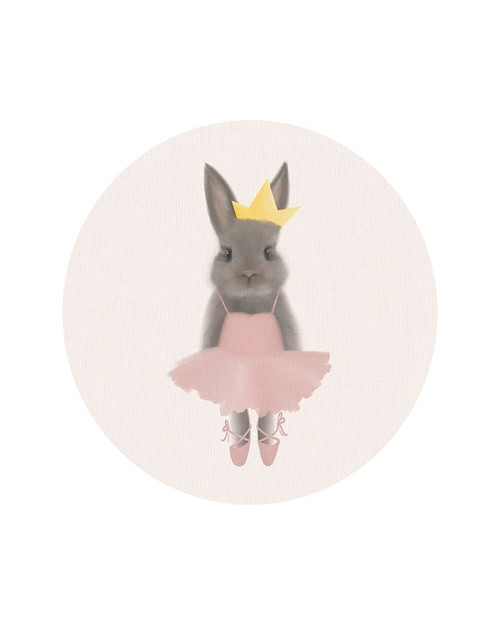 Full Body Ballet Bunny with circle by Leah Straatsma (18 x 24)