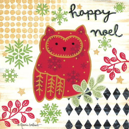 Happy Noel Owl by Annie LaPoint (18 x 18)