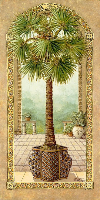 Palm Tree in Basket II by Janet Kruskamp (12 x 24)