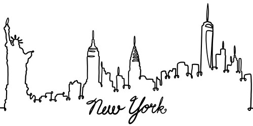 Squiggly New York by Marcus Prime (24 x 18)