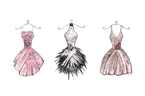 Sparkling Dress Trio by Gina Ritter (24 x 18)