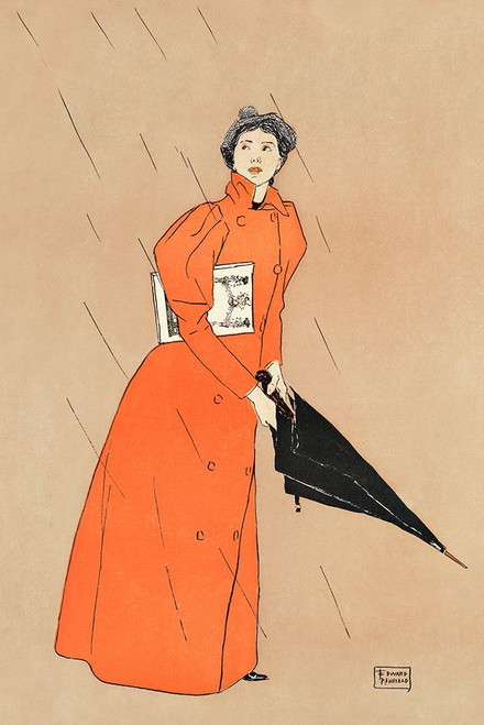 Woman holding umbrella by Edward Penfield (16 x 24)