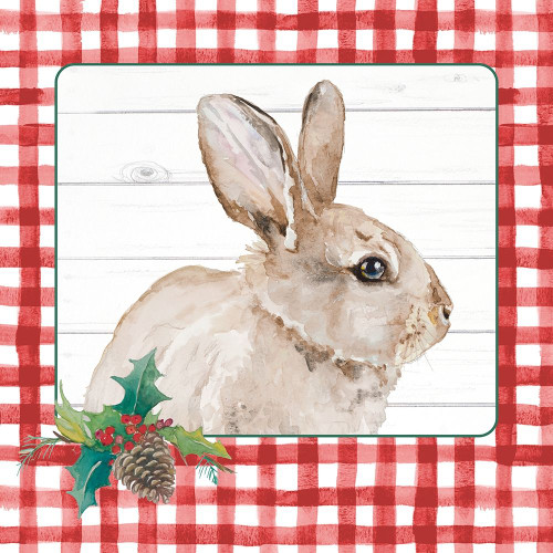 Red Plaid Woodland I by Patricia Pinto (12 x 12)