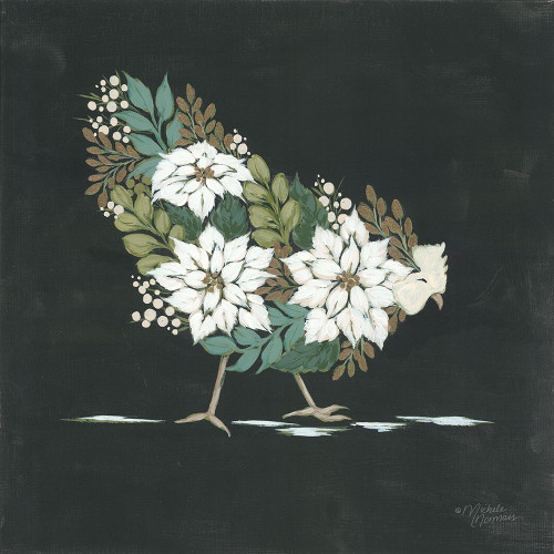 Floral Winter Hen by Michele Norman (12 x 12)