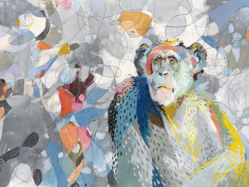 Abstract Chimpanzee by Danhui Nai (24 x 18)
