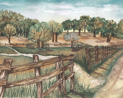 Farm Landscape by Elizabeth Medley (24 x 18)