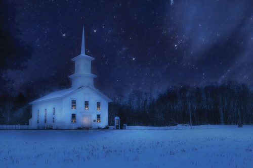 Starry Night Church by Lori Deiter (24 x 18)
