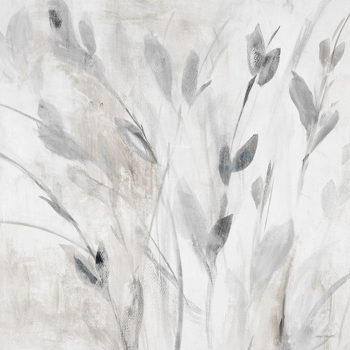 Gray Misty Leaves Square I by Lanie Loreth (24 x 24)
