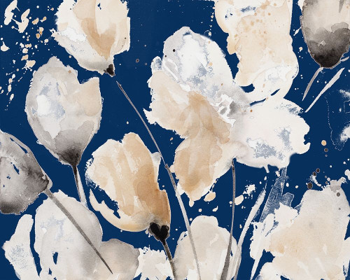 Neutral Floral On Indigo II by Lanie Loreth (24 x 18)