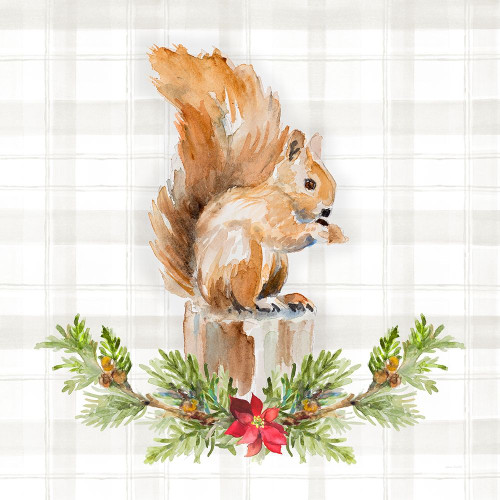 Holiday Woodland Garland on Plaid III by Lanie Loreth (24 x 24)