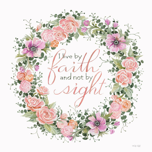 Live by Faith Floral Wreath by Cindy Jacobs (24 x 24)