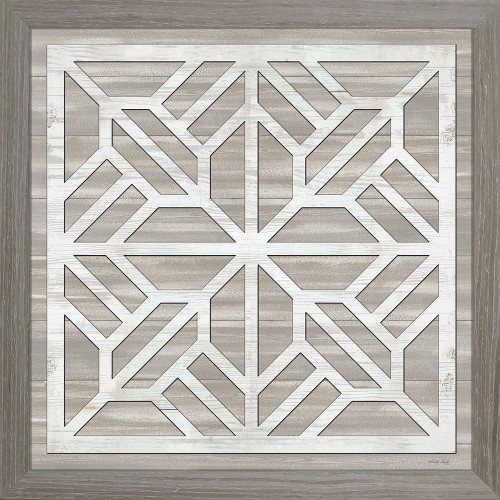 Geo Greige Deco 5 by Cindy Jacobs (24 x 24)