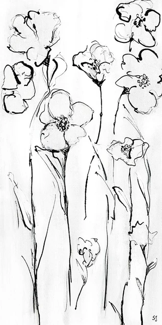 Sketchy Wildflowers I by Susan Jill (12 x 24)