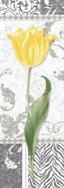 Damask Gray Tulip Panel I by Pamela Gladding (8 x 24)