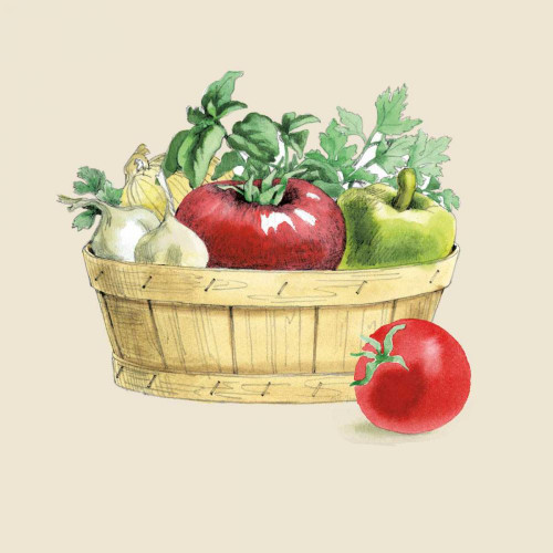 Fresh From The Garden I Cream by Beth Grove (24 x 24)