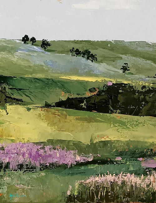 Flower Field portrait  II by Marie Elaine Cusson (18 x 24)