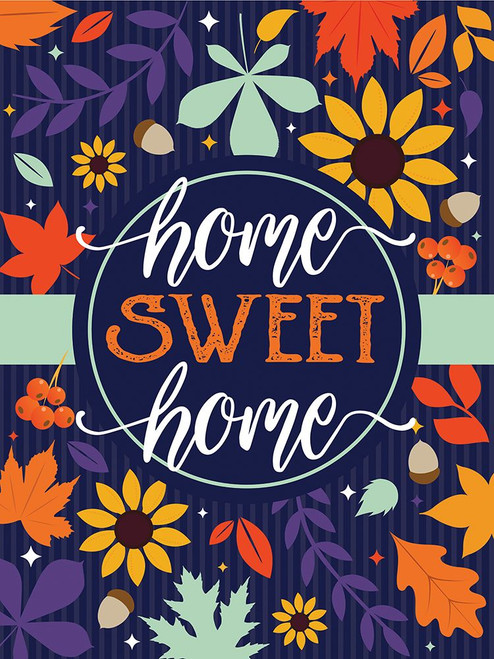 Navy Home Sweet Home Fall Floral by Melody Hogan (18 x 24)