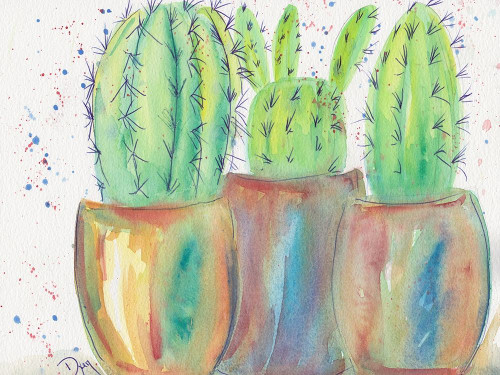 Cactus Party by Beverly Dyer (24 x 18)
