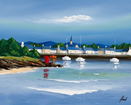Port breton - Barques rouges by Frederic Flanet (24 x 18)