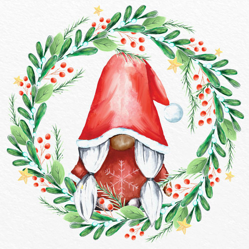 Gnome Wreath 2 v2 by Kimberly Allen (24 x 24)