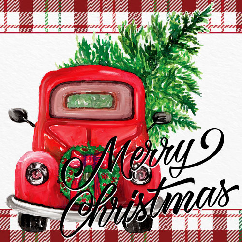 Merry Christmas Red Truck by Kimberly Allen (24 x 24)