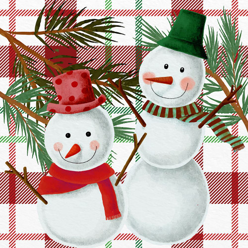 Snowman Plaid by Kimberly Allen (24 x 24)