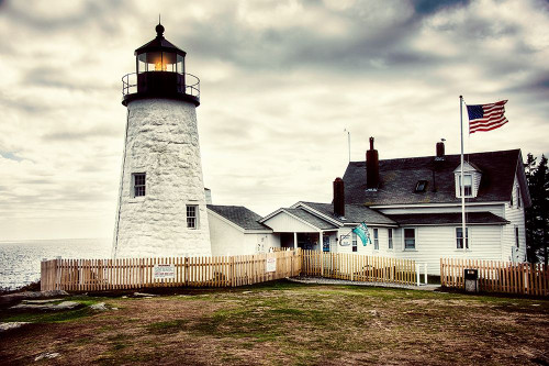 American Harbor Lighthouse by Andy Amos (24 x 18)