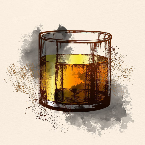 Whiskey Glass 1 by Kimberly Allen (24 x 24)