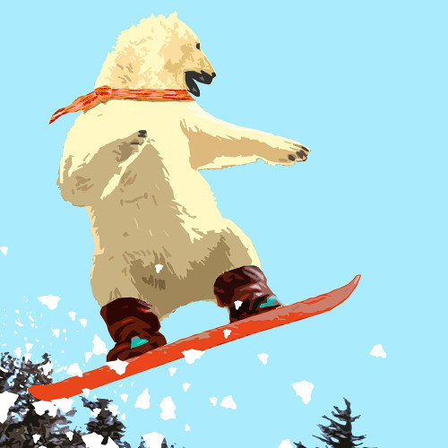 Polar  Bear Jump by Noah Bay (24 x 24)