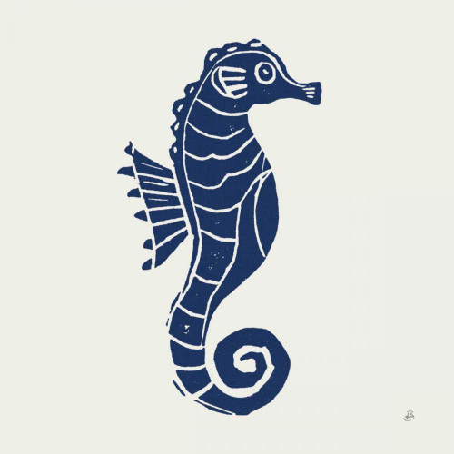 Primitive Sea VI Navy by Daphne Brissonnet (24 x 24)