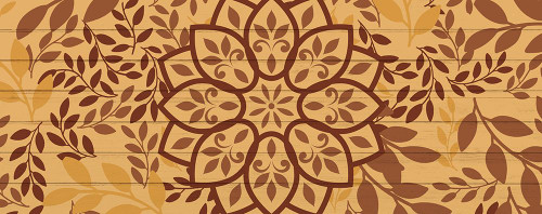 Brown Mandala Leaves 1 by Kimberly Allen (24 x 10)