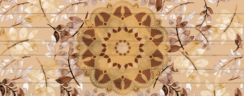 Brown Mandala Leaves 2 by Kimberly Allen (24 x 10)