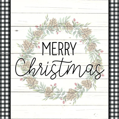 Merry Christmas Plaid by Ann Bailey (24 x 24)