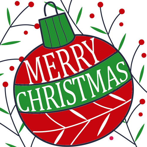 Merry Christmas Ornament by Kimberly Allen (24 x 24)