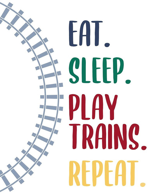 Eat Sleep Trains 2 by Kimberly Allen (18 x 24)