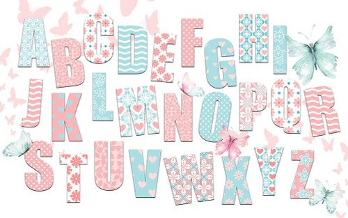 ABCs Pink Teal by Kimberly Allen (24 x 15)