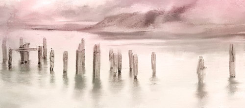 Broken Pier Sunset by Kimberly Allen (24 x 10)
