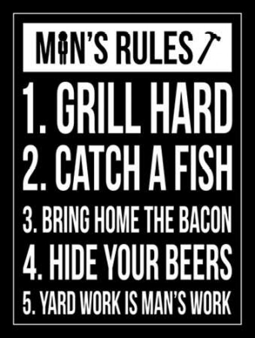 Mans rules ver2 Poster Print by Jace Grey (9 x 12)