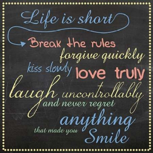 Life Is Short Chalk Color Poster Print by Lauren Gibbons (12 x 12)