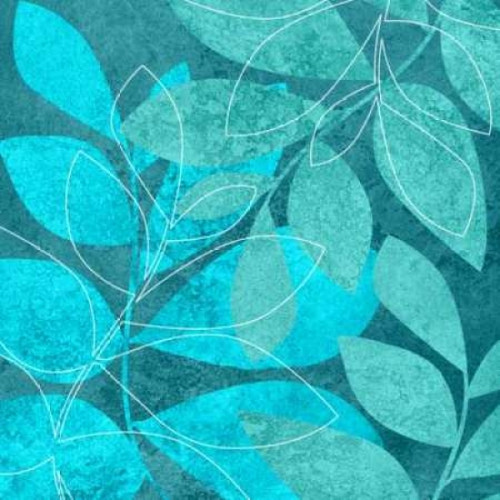 Turquoise Leaves II Poster Print by Kristin Emery (12 x 12)