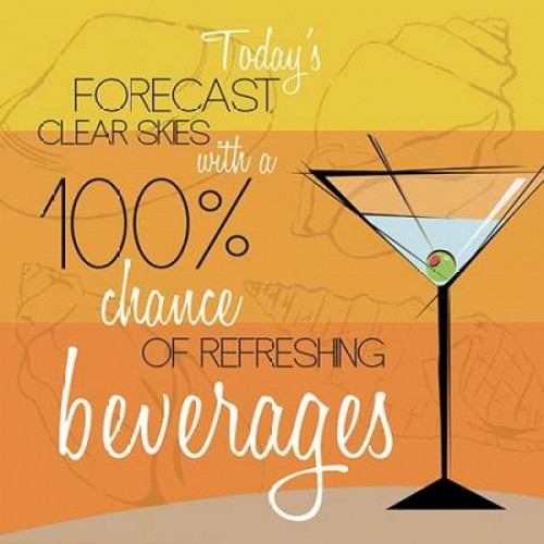 Beach Forecast Poster Print by Jace Grey (12 x 12)