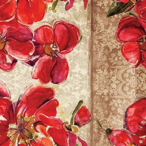 Red Floral 2 Poster Print by Jace Grey (12 x 12)