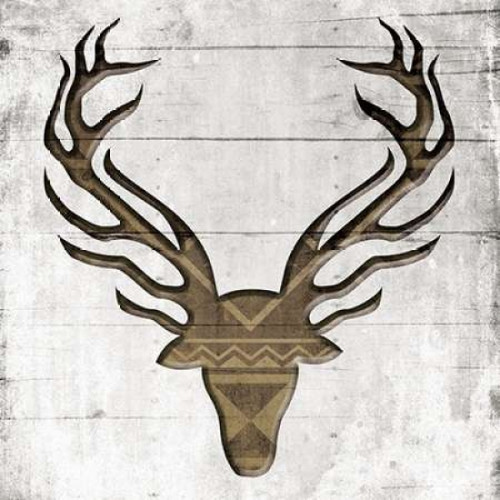 White Wood Deer Poster Print by  Jace Grey  (12 x 12)