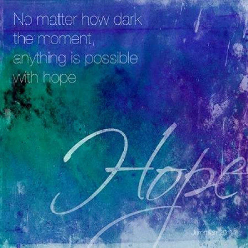 Watercolor Hope Quoted Poster Print by Jace Grey (12 x 12)