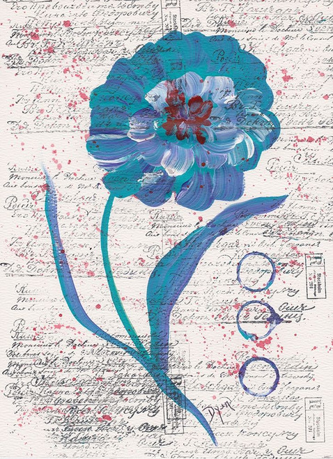 Zinnia Turquoise 1 Poster Print by Beverly Dyer (9 x 12)